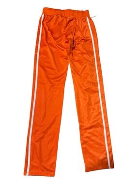 Official Hooters Orange Track Pants White Side Stripe Y2K Athletic Small
